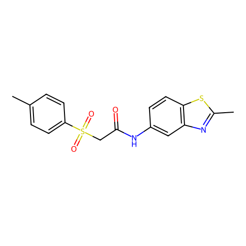 N-(2-methylbenzo[d]thiazol-5-yl)-2-tosylacetamide structure