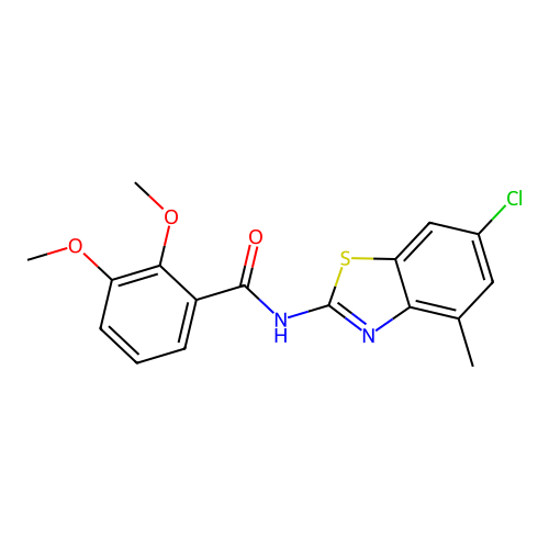 N-(6-chloro-4-methyl-1,3-benzothiazol-2-yl)-2,3-dimethoxybenzamide structure