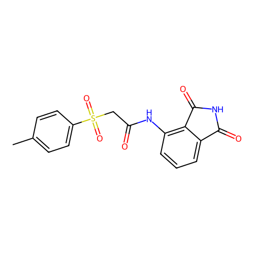 N-(1,3-dioxoisoindolin-4-yl)-2-tosylacetamide structure