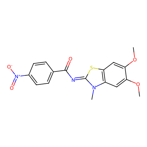 (Z)-N-(5,6-dimethoxy-3-methylbenzo[d]thiazol-2(3H)-ylidene)-4-nitrobenzamide structure
