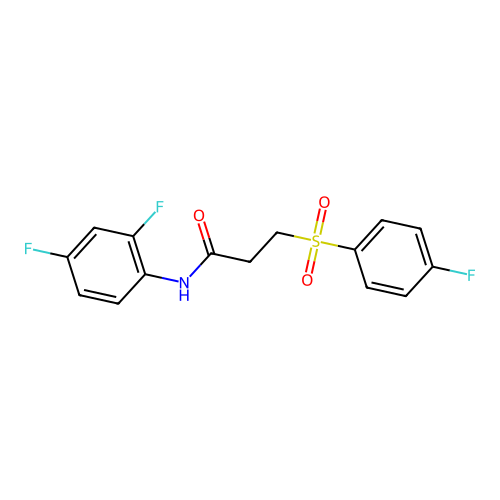 N-(2,4-difluorophenyl)-3-(4-fluorophenyl)sulfonylpropanamide structure