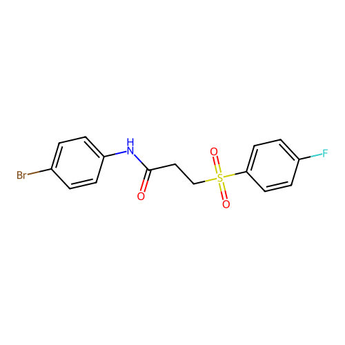 N-(4-bromophenyl)-3-(4-fluorophenyl)sulfonylpropanamide structure