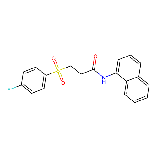 3-(4-fluorophenyl)sulfonyl-N-naphthalen-1-ylpropanamide structure