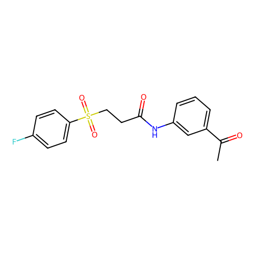 N-(3-acetylphenyl)-3-(4-fluorophenyl)sulfonylpropanamide structure