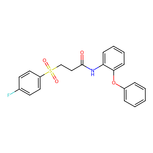 3-(4-fluorophenyl)sulfonyl-N-(2-phenoxyphenyl)propanamide structure
