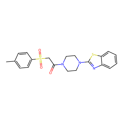 1-(4-(Benzo[d]thiazol-2-yl)piperazin-1-yl)-2-tosylethanone structure