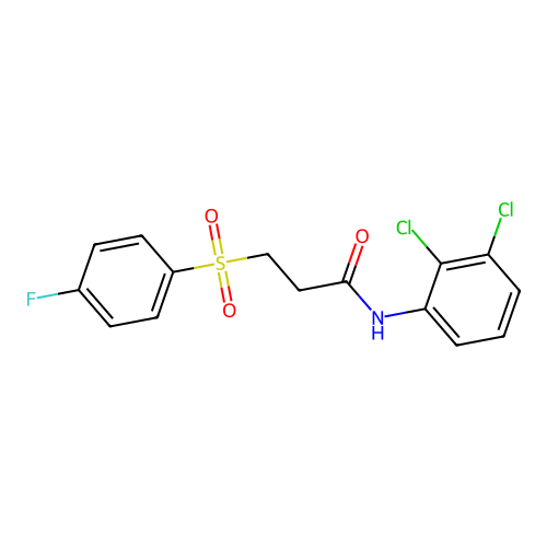 N-(2,3-dichlorophenyl)-3-(4-fluorophenyl)sulfonylpropanamide structure
