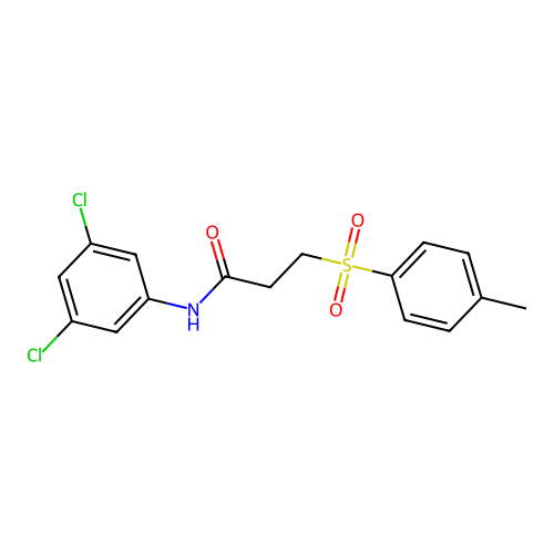 N-(3,5-dichlorophenyl)-3-tosylpropanamide structure