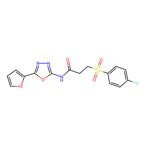 3-(4-fluorobenzenesulfonyl)-N-[5-(furan-2-yl)-1,3,4-oxadiazol-2-yl]propanamide structure