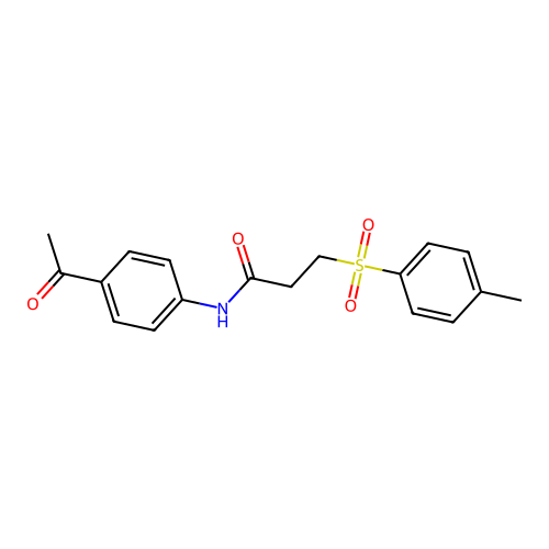 N-(4-acetylphenyl)-3-(4-methylbenzenesulfonyl)propanamide structure