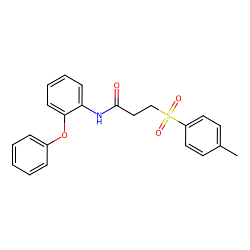 3-(4-methylbenzenesulfonyl)-N-(2-phenoxyphenyl)propanamide structure