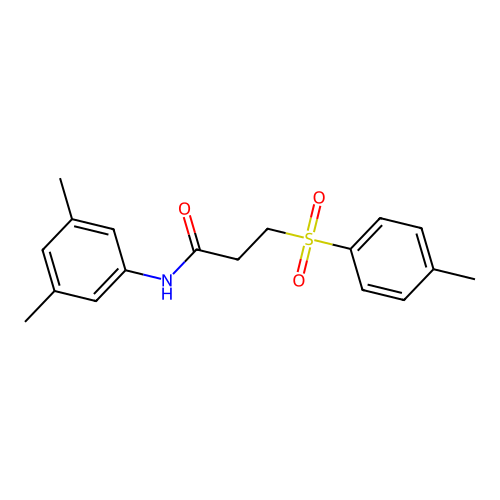 N-(3,5-dimethylphenyl)-3-tosylpropanamide structure