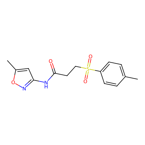 N-(5-methylisoxazol-3-yl)-3-tosylpropanamide structure