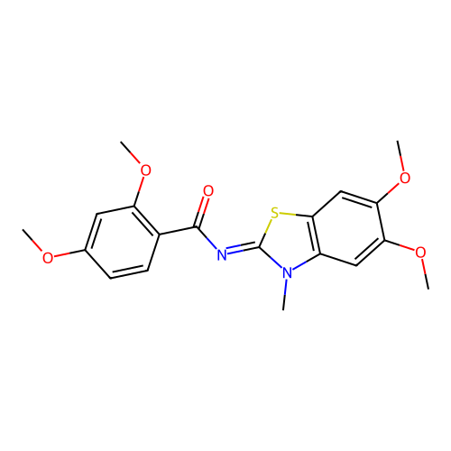 N-(5,6-dimethoxy-3-methyl-1,3-benzothiazol-2-ylidene)-2,4-dimethoxybenzamide structure