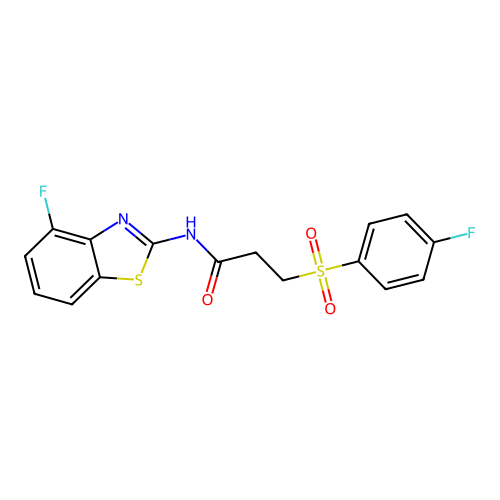 N-(4-fluorobenzo[d]thiazol-2-yl)-3-((4-fluorophenyl)sulfonyl)propanamide structure