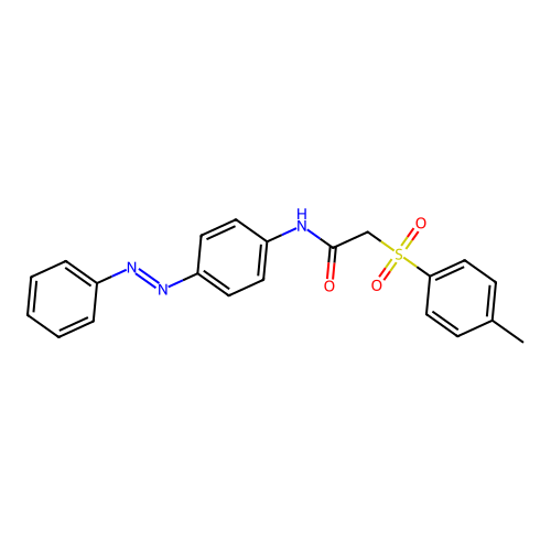 (E)-N-(4-(phenyldiazenyl)phenyl)-2-tosylacetamide structure