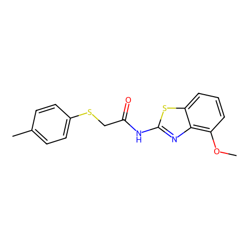 N-(4-methoxybenzo[d]thiazol-2-yl)-2-(p-tolylthio)acetamide structure