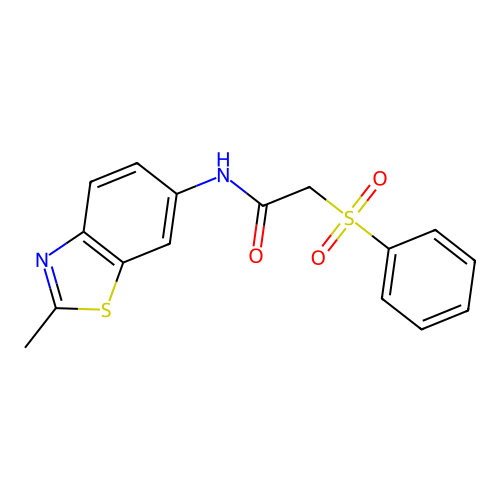 2-(benzenesulfonyl)-N-(2-methyl-1,3-benzothiazol-6-yl)acetamide structure