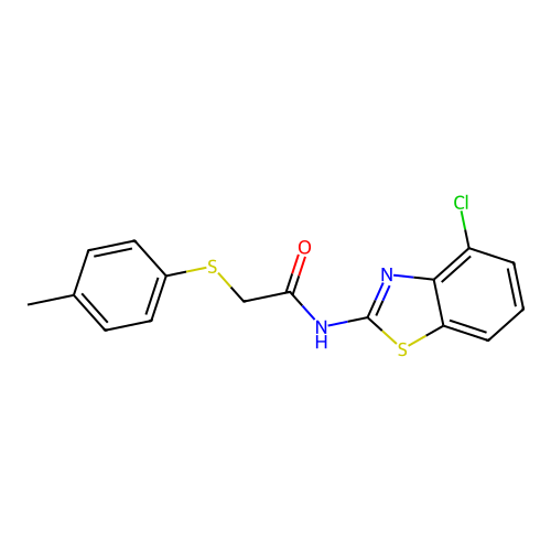 N-(4-chlorobenzo[d]thiazol-2-yl)-2-(p-tolylthio)acetamide structure