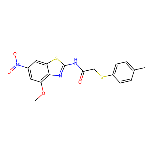 N-(4-methoxy-6-nitrobenzo[d]thiazol-2-yl)-2-(p-tolylthio)acetamide structure