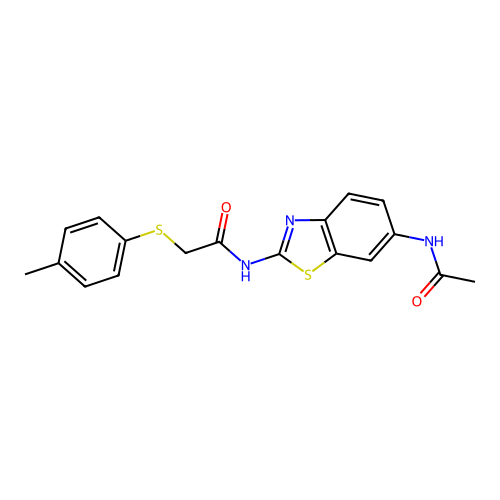 N-(6-acetamidobenzo[d]thiazol-2-yl)-2-(p-tolylthio)acetamide structure