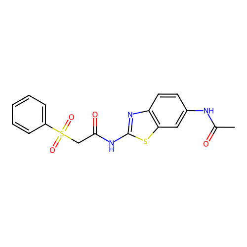 N-(6-acetamidobenzo[d]thiazol-2-yl)-2-(phenylsulfonyl)acetamide structure