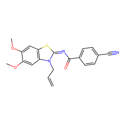 (Z)-N-(3-allyl-5,6-dimethoxybenzo[d]thiazol-2(3H)-ylidene)-4-cyanobenzamide structure