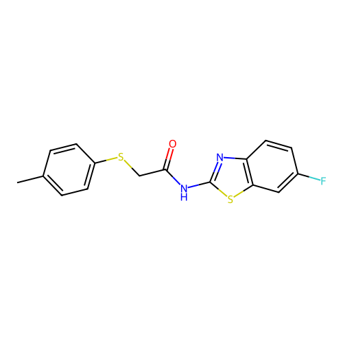 N-(6-fluorobenzo[d]thiazol-2-yl)-2-(p-tolylthio)acetamide structure