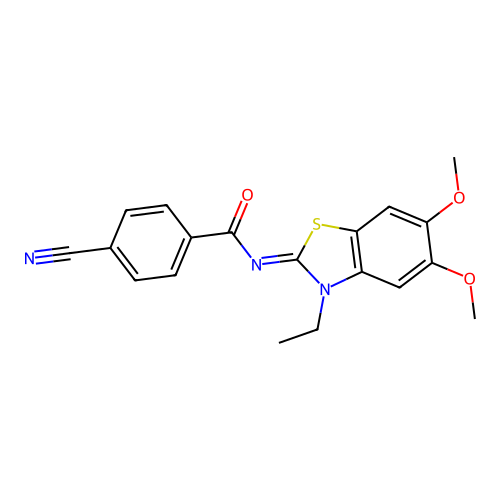 (Z)-4-cyano-N-(3-ethyl-5,6-dimethoxybenzo[d]thiazol-2(3H)-ylidene)benzamide structure