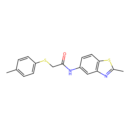 N-(2-methylbenzo[d]thiazol-5-yl)-2-(p-tolylthio)acetamide structure