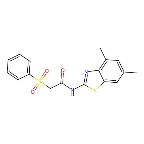 2-(benzenesulfonyl)-N-(4,6-dimethyl-1,3-benzothiazol-2-yl)acetamide structure