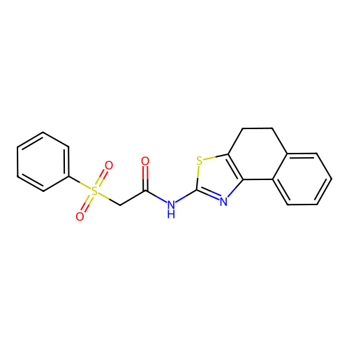 N-(4,5-dihydronaphtho[1,2-d]thiazol-2-yl)-2-(phenylsulfonyl)acetamide structure