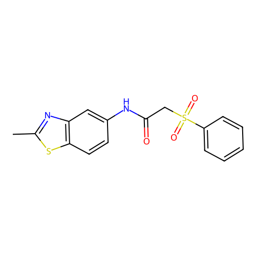 2-(benzenesulfonyl)-N-(2-methyl-1,3-benzothiazol-5-yl)acetamide structure