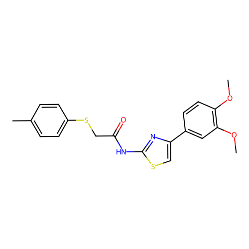 N-(4-(3,4-dimethoxyphenyl)thiazol-2-yl)-2-(p-tolylthio)acetamide structure