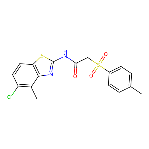 N-(5-chloro-4-methylbenzo[d]thiazol-2-yl)-2-tosylacetamide structure