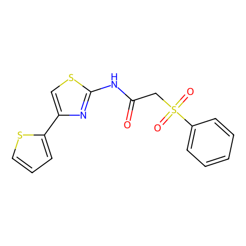 2-(phenylsulfonyl)-N-(4-(thiophen-2-yl)thiazol-2-yl)acetamide structure