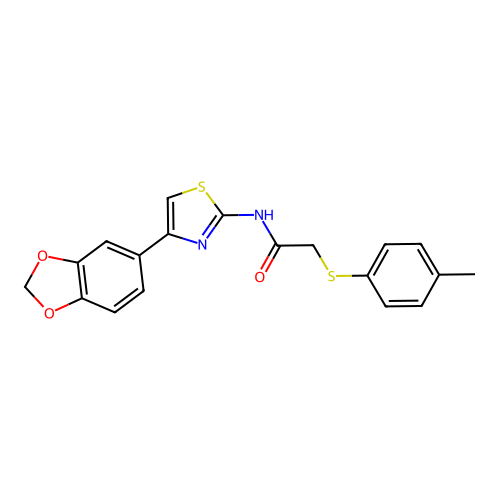 N-(4-(benzo[d][1,3]dioxol-5-yl)thiazol-2-yl)-2-(p-tolylthio)acetamide structure