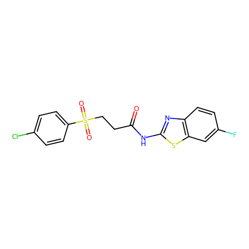 3-((4-chlorophenyl)sulfonyl)-N-(6-fluorobenzo[d]thiazol-2-yl)propanamide structure