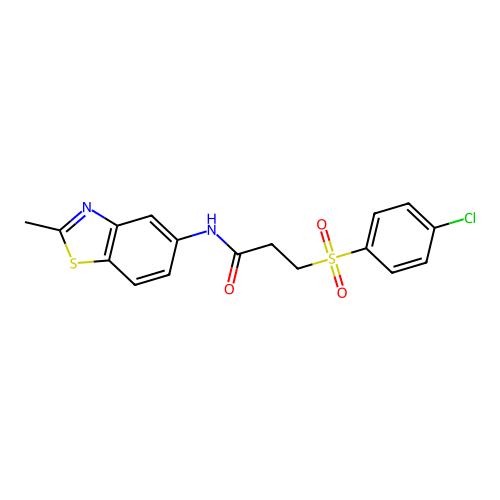 3-((4-chlorophenyl)sulfonyl)-N-(2-methylbenzo[d]thiazol-5-yl)propanamide structure