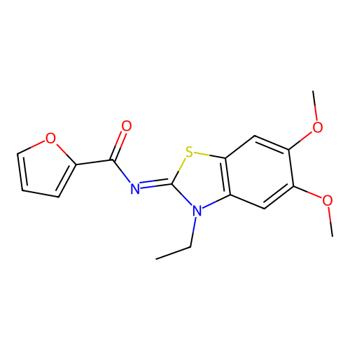 (Z)-N-(3-ethyl-5,6-dimethoxybenzo[d]thiazol-2(3H)-ylidene)furan-2-carboxamide structure