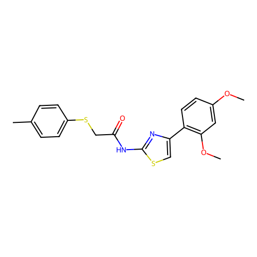 N-(4-(2,4-dimethoxyphenyl)thiazol-2-yl)-2-(p-tolylthio)acetamide structure