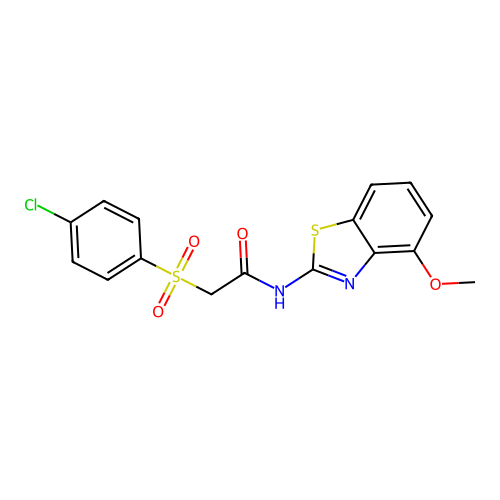 2-((4-chlorophenyl)sulfonyl)-N-(4-methoxybenzo[d]thiazol-2-yl)acetamide structure