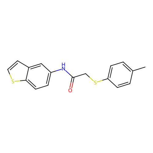 N-(benzo[b]thiophen-5-yl)-2-(p-tolylthio)acetamide structure