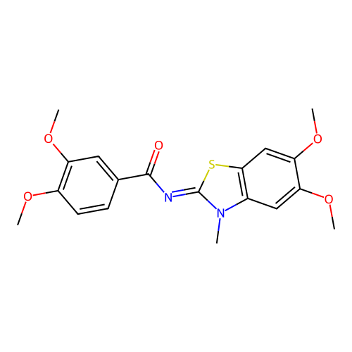 N-(5,6-dimethoxy-3-methyl-1,3-benzothiazol-2-ylidene)-3,4-dimethoxybenzamide structure