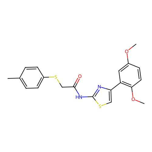 N-(4-(2,5-dimethoxyphenyl)thiazol-2-yl)-2-(p-tolylthio)acetamide structure