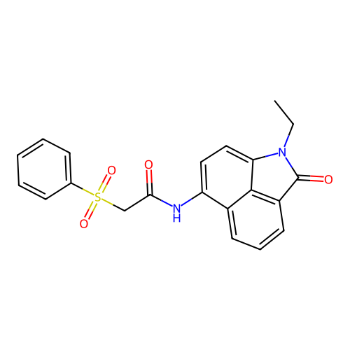 N-(1-ethyl-2-oxo-1,2-dihydrobenzo[cd]indol-6-yl)-2-(phenylsulfonyl)acetamide structure