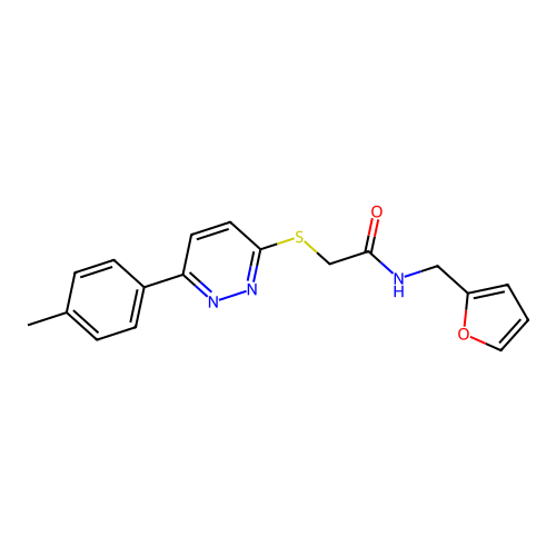N-(furan-2-ylmethyl)-2-((6-(p-tolyl)pyridazin-3-yl)thio)acetamide structure