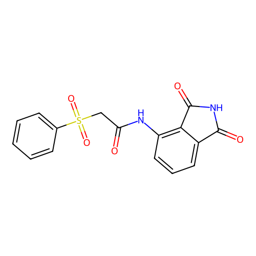 2-(benzenesulfonyl)-N-(1,3-dioxoisoindol-4-yl)acetamide structure
