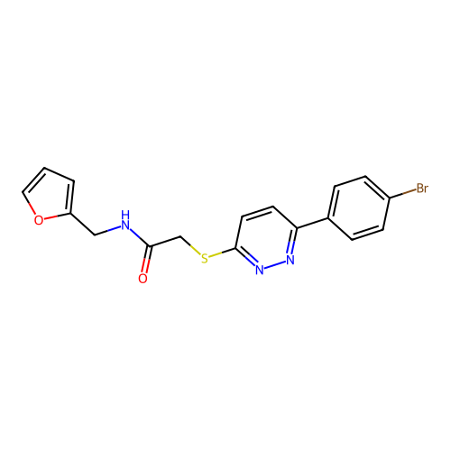 2-[6-(4-bromophenyl)pyridazin-3-yl]sulfanyl-N-(furan-2-ylmethyl)acetamide structure