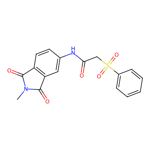 2-(benzenesulfonyl)-N-(2-methyl-1,3-dioxoisoindol-5-yl)acetamide structure